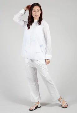 Masnada Shirts & Blouses^Mesh Asymmetric Blouse in White