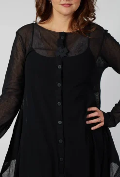 Pluslavie Jackets^Mesh Bat Jacket in Black