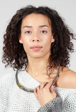 Petra Meiren Necklaces^Mesh Choker with Beading in Green
