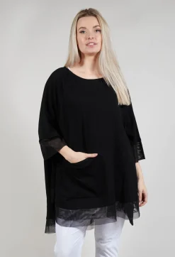 Philomena Christ Tops^Mesh Hem Top in Black