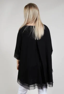 Philomena Christ Tops^Mesh Hem Top in Black