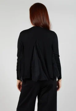 Mei Meij Cardigans^Mesh Insert Cardigan in Nero