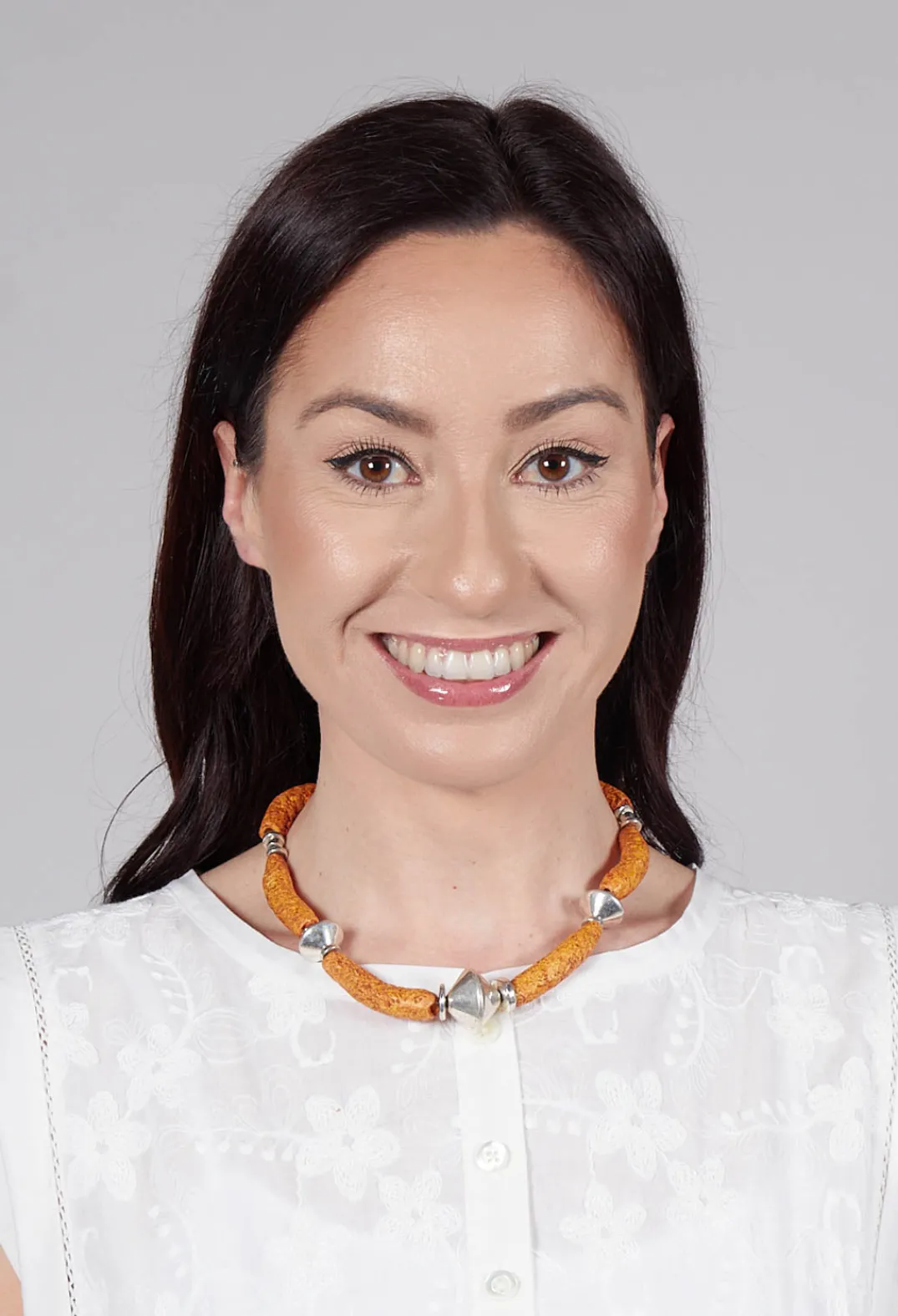 Bender Schmuck Necklaces^Metal Beaded Ceramics Choker in Tobacco Silver Plated