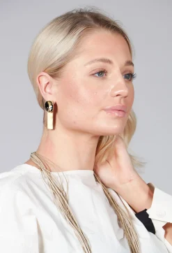 Katerina Vassou Earrings^Metal Earrings in Gold and Black