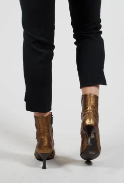 Maliparmi Heels|Boots^Metallic Ankle Boot Heels in Oro Metallizzato