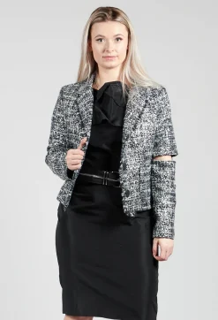Xenia Design Jackets^Metallic Jacket in Black / Silver