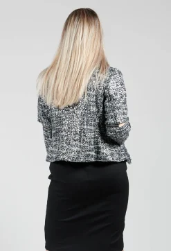 Xenia Design Jackets^Metallic Jacket in Black / Silver