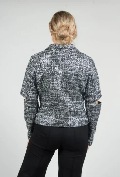 Xenia Design Jackets^Metallic Jacket in Black / Silver