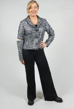Xenia Design Jackets^Metallic Jacket in Black / Silver