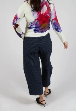 High Trousers^Mi Nority Trousers in Navy Pinstripe