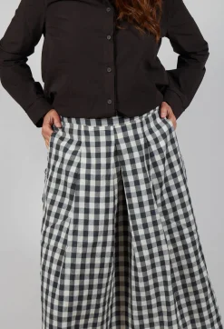 Aequamente Skirts^Mid Length Skirt in Asfalto Check