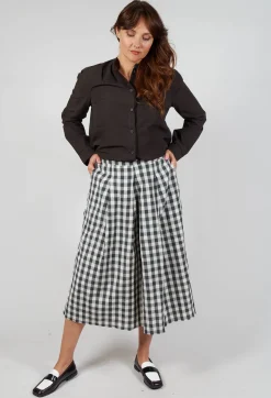 Aequamente Skirts^Mid Length Skirt in Asfalto Check