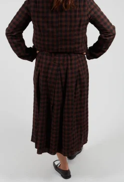 Aequamente Skirts^Mid Length Skirt in Ebano Check