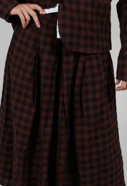 Aequamente Skirts^Mid Length Skirt in Ebano Check