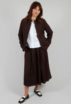 Aequamente Skirts^Mid Length Skirt in Ebano Check