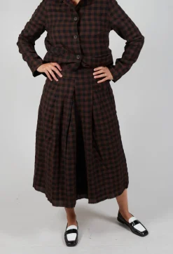 Aequamente Skirts^Mid Length Skirt in Ebano Check