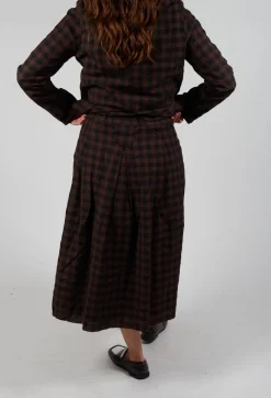 Aequamente Skirts^Mid Length Skirt in Ebano Check
