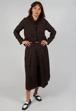 Aequamente Skirts^Mid Length Skirt in Ebano Check