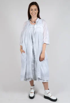 Rundholz Black Label Dresses^Midi Cotton Shirt Dress in Grey Print