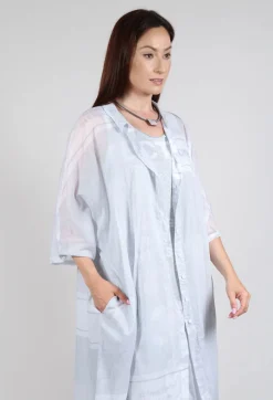Rundholz Black Label Dresses^Midi Cotton Shirt Dress in Grey Print
