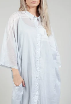 Rundholz Black Label Dresses^Midi Cotton Shirt Dress in Grey Print