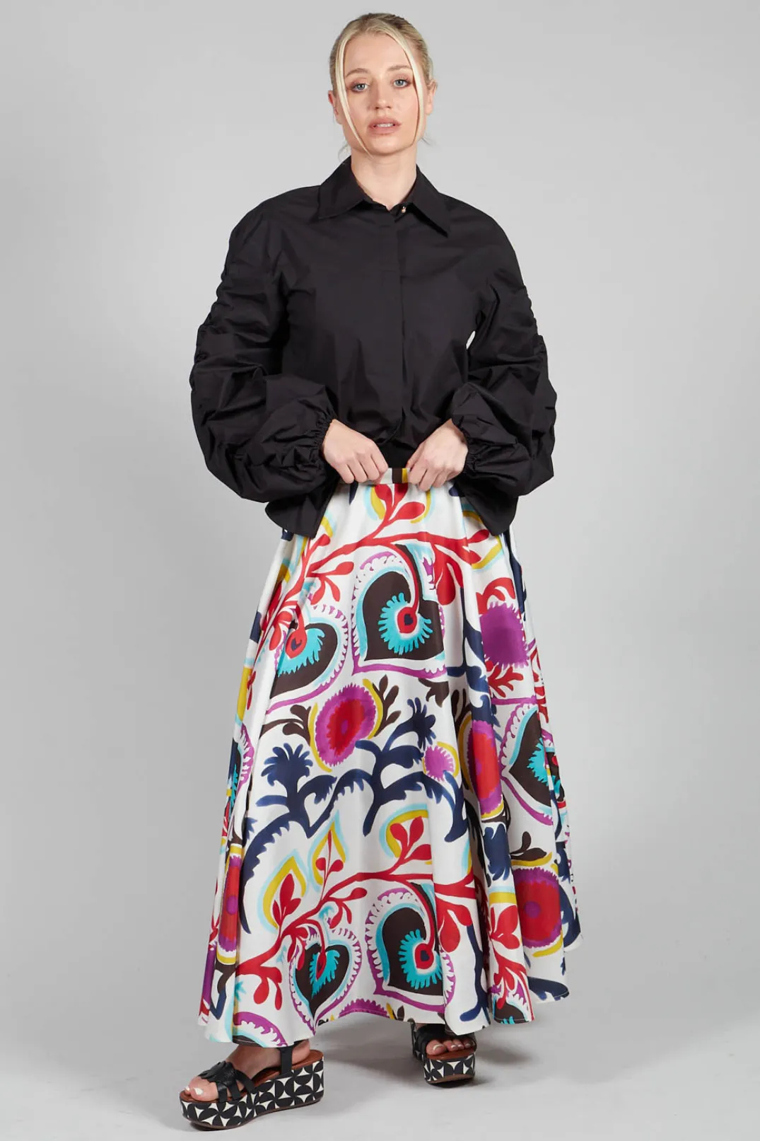 Sfizio Skirts^Midi Skirt in Mexico Print