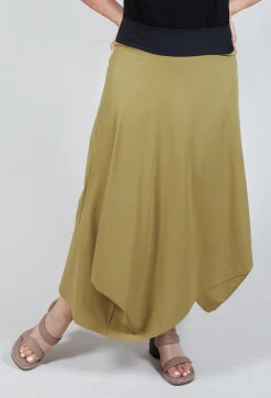 Sarah Pacini Skirts^Midi Skirt with Asymmetric Tulip Hem in Green