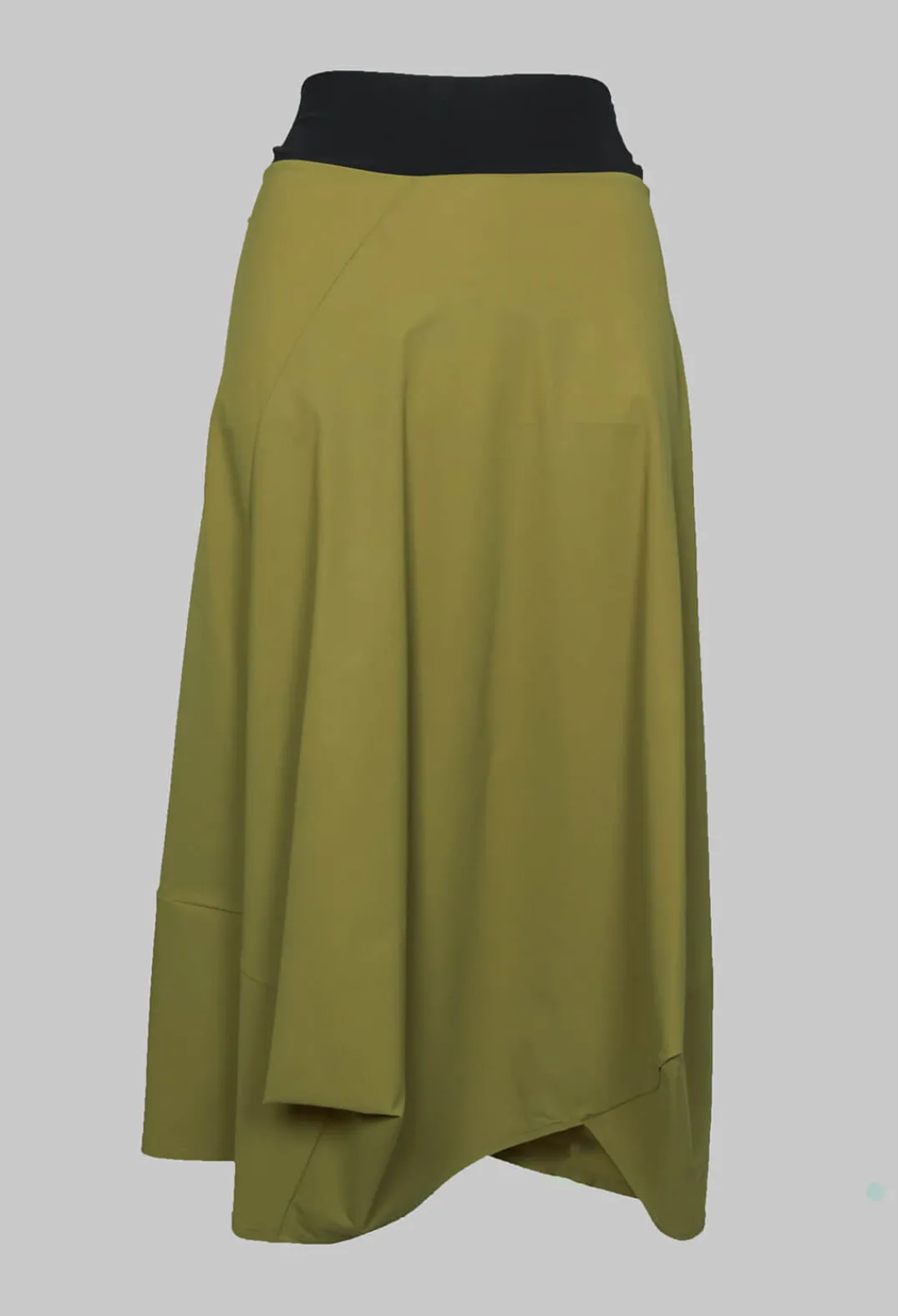 Sarah Pacini Skirts^Midi Skirt with Asymmetric Tulip Hem in Green