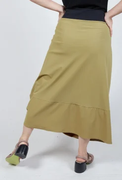 Sarah Pacini Skirts^Midi Skirt with Asymmetric Tulip Hem in Green