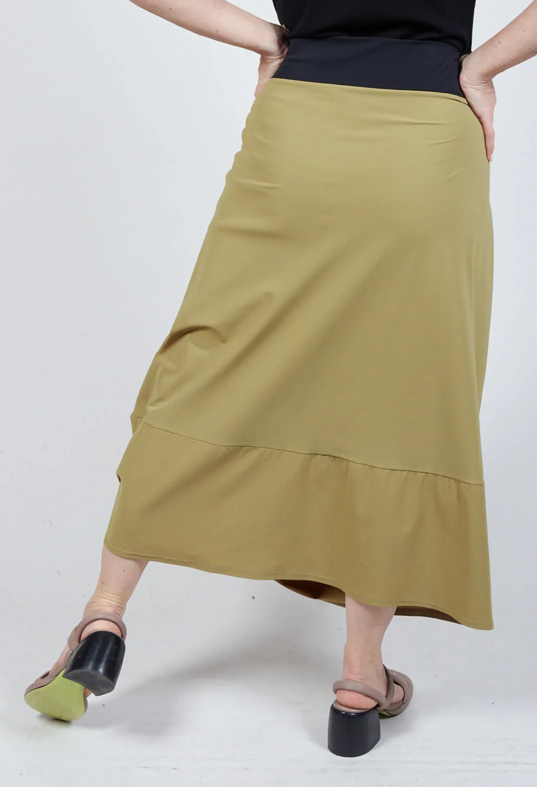 Sarah Pacini Skirts^Midi Skirt with Asymmetric Tulip Hem in Green