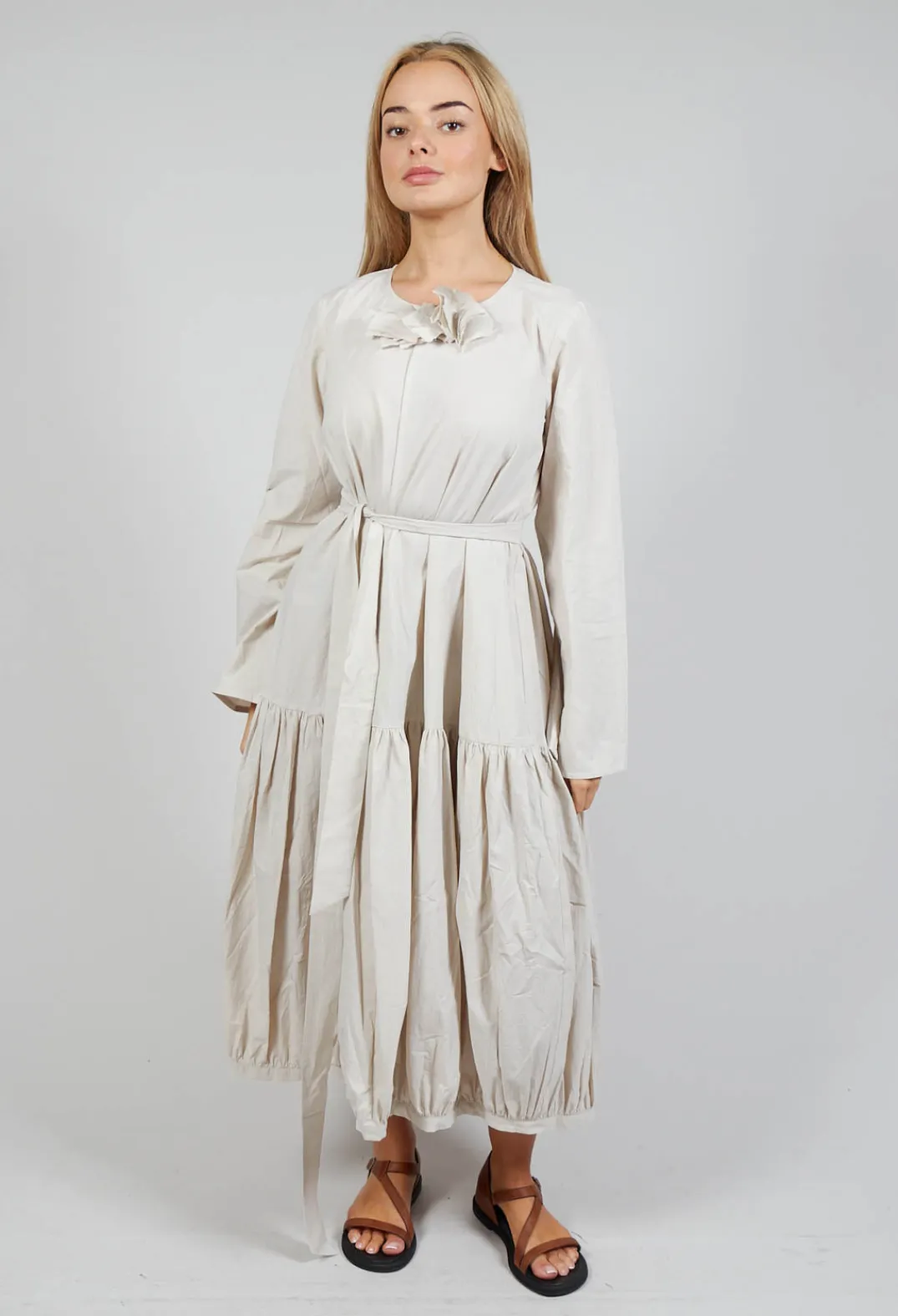 Les Filles d'Ailleurs Dresses^Midi Smock Dress in Beige
