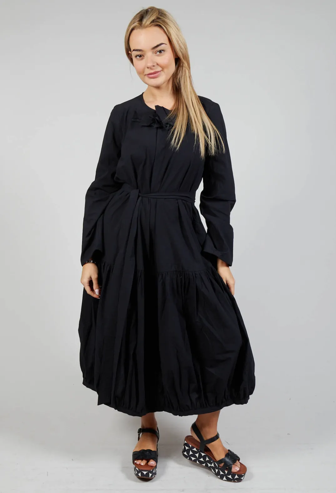 Les Filles d'Ailleurs Dresses^Midi Smock Dress in Black