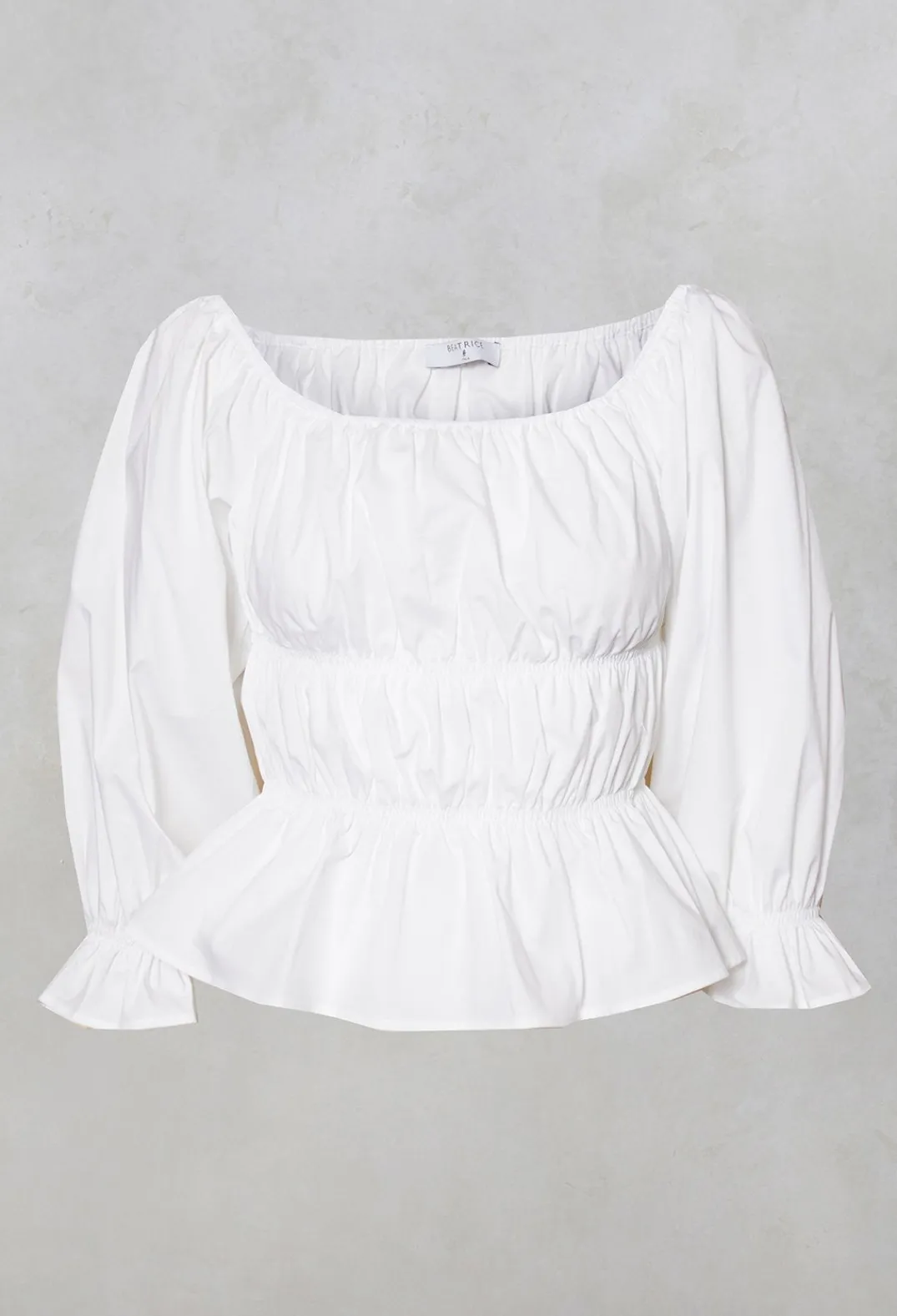 Beatrice B Shirts & Blouses^Milkmaid Blouse in White
