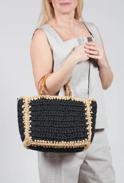 Via Mailbag Bags^Milos Crochet Bag in Black