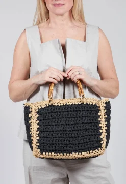 Via Mailbag Bags^Milos Crochet Bag in Black