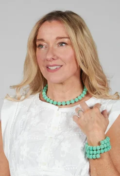 Narratives Bracelets^Mint Springwire Woven Ball Bracelet