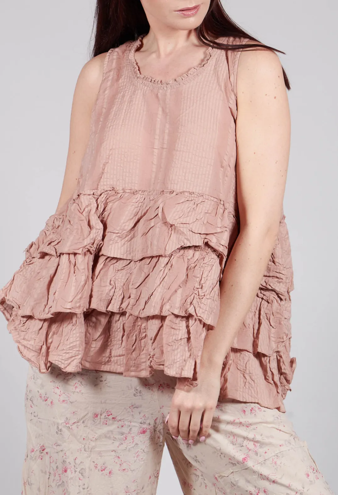 Les Ours Tops^Miracle Top in Embossed Pink