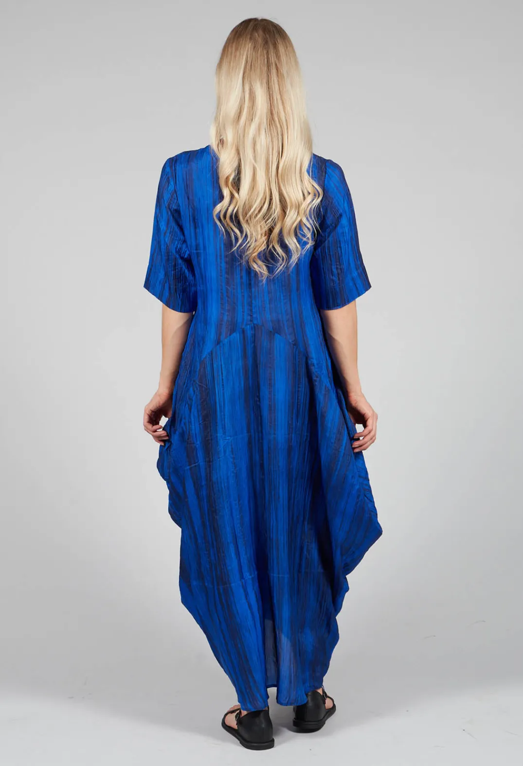 Bianco Levrin Dresses^Miriam Dress Round Neck in Blue and Cobalt