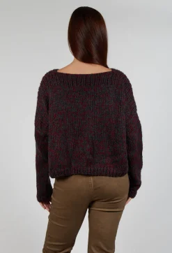 Umit Unal Knitwear|Jumpers^Mixed Knit Jumper in Red Anthracite