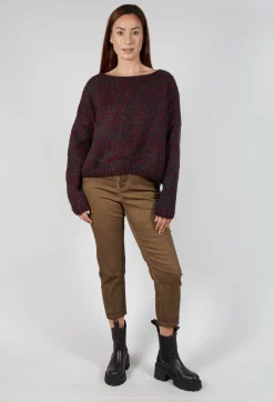 Umit Unal Knitwear|Jumpers^Mixed Knit Jumper in Red Anthracite