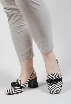 Chie Mihara Boots^Moby Slingback Heel in Black and White