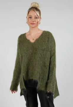 Masnada Jumpers^Mohair Knit Jumper in Moss