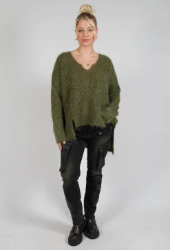 Masnada Jumpers^Mohair Knit Jumper in Moss