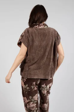 Les Ours Tops^Monet Top in Velour Fleur Chocolat