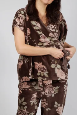 Les Ours Tops^Monet Top in Velour Fleur Chocolat