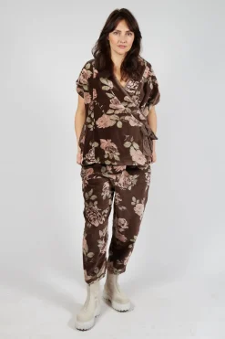 Les Ours Tops^Monet Top in Velour Fleur Chocolat