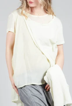 Rundholz Mainline Tops^Mullet Back T-Shirt in Lilly 10% Cloud