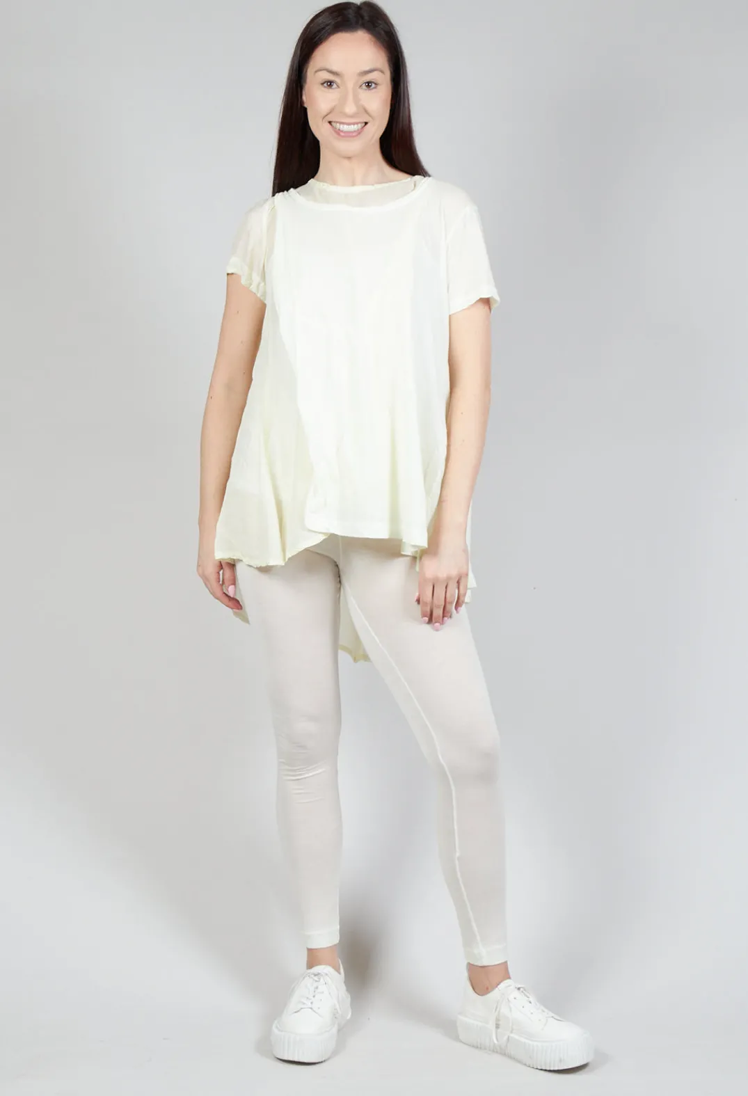 Rundholz Mainline Tops^Mullet Back T-Shirt in Lilly 10% Cloud