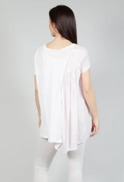 Rundholz Mainline Tops^Mullet Back T-Shirt in Rose 10% Cloud