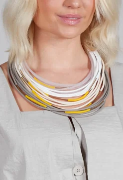 Miriamnori Necklaces^Multi Strand Rubber Choker in Grey